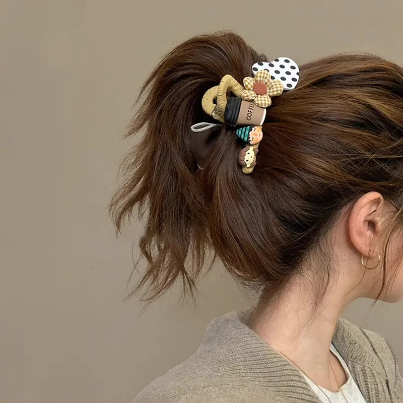 CHIMERA Fabric Hair Clip Claw Clip Hair Accessory Headpiece Women's-2
