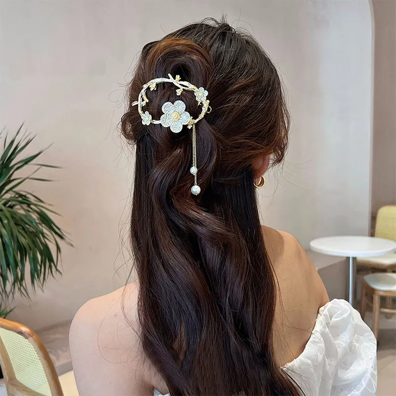 CHIMERA Artificial Pearl Hair Clips Women's-2