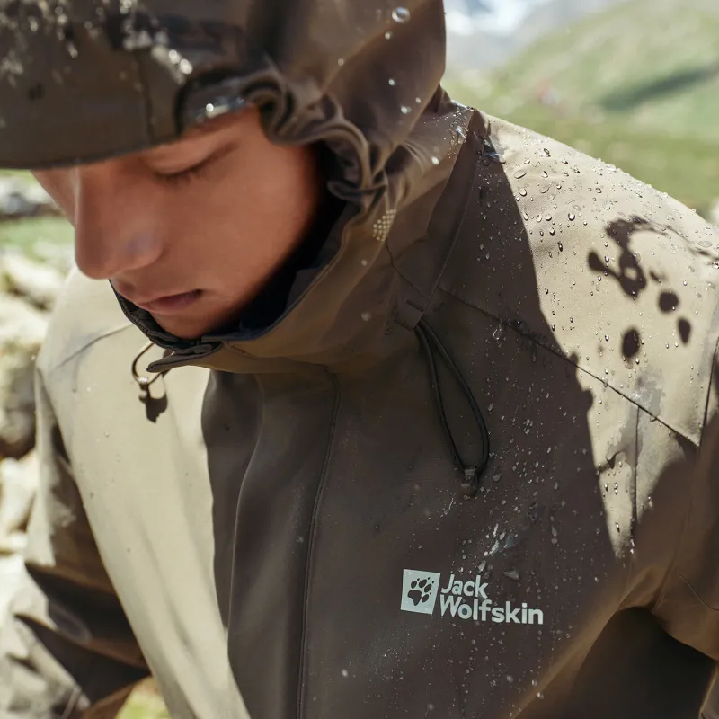 Jack Wolfskin Outdoor Hiking Waterproof And Windproof Windbreaker Jacket Men's-20