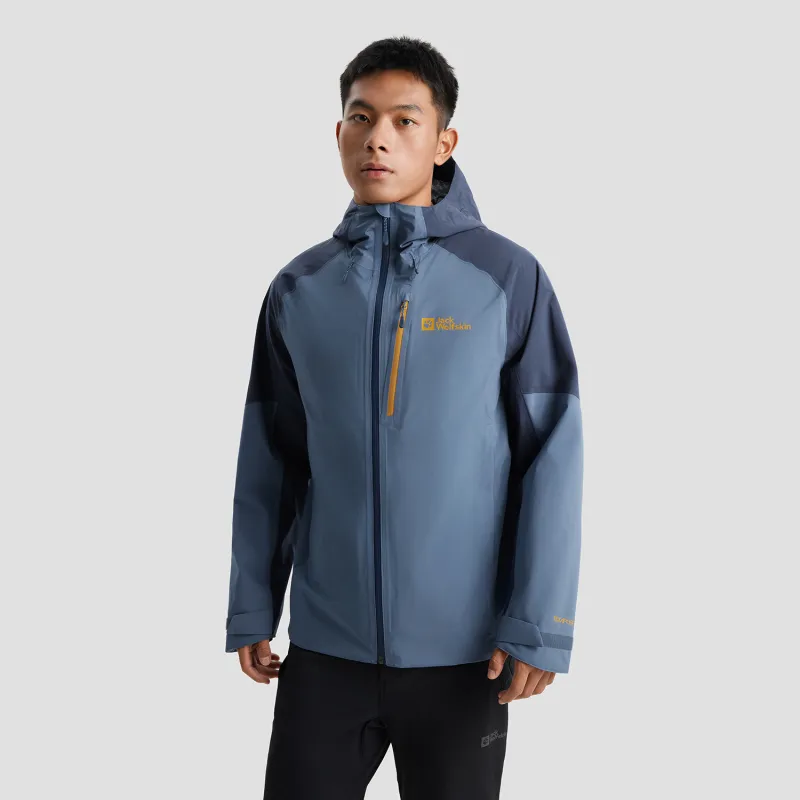 Jack Wolfskin Mountain Versatile Outdoor Hiking Waterproof And Windproof Windbreaker Jacket Men's-13
