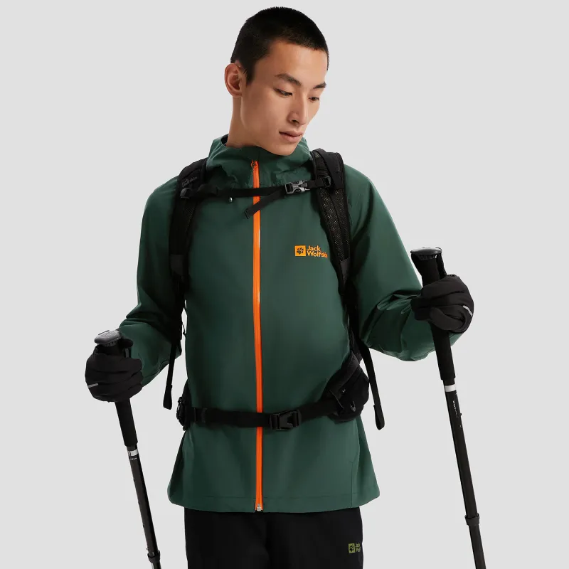 Jack Wolfskin Outdoor Hiking Waterproof, Windproof, Breathable, And Abrasion Resistant Windbreaker Jacket Men's-2