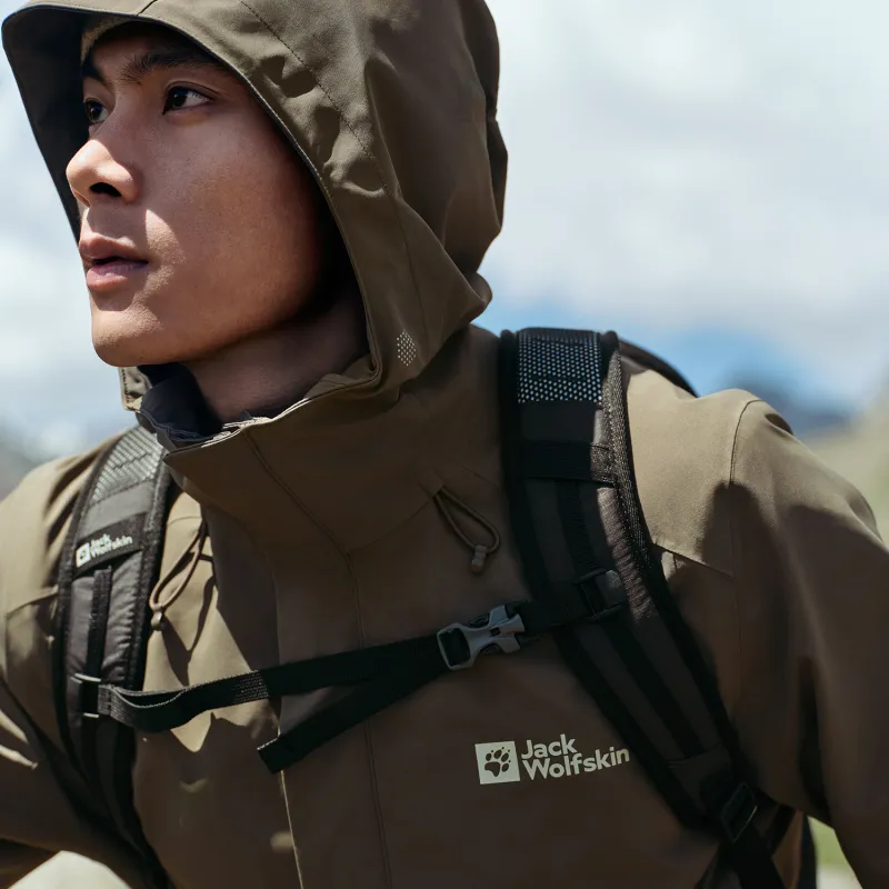 Jack Wolfskin Outdoor Hiking Waterproof And Windproof Windbreaker Jacket Men's-19