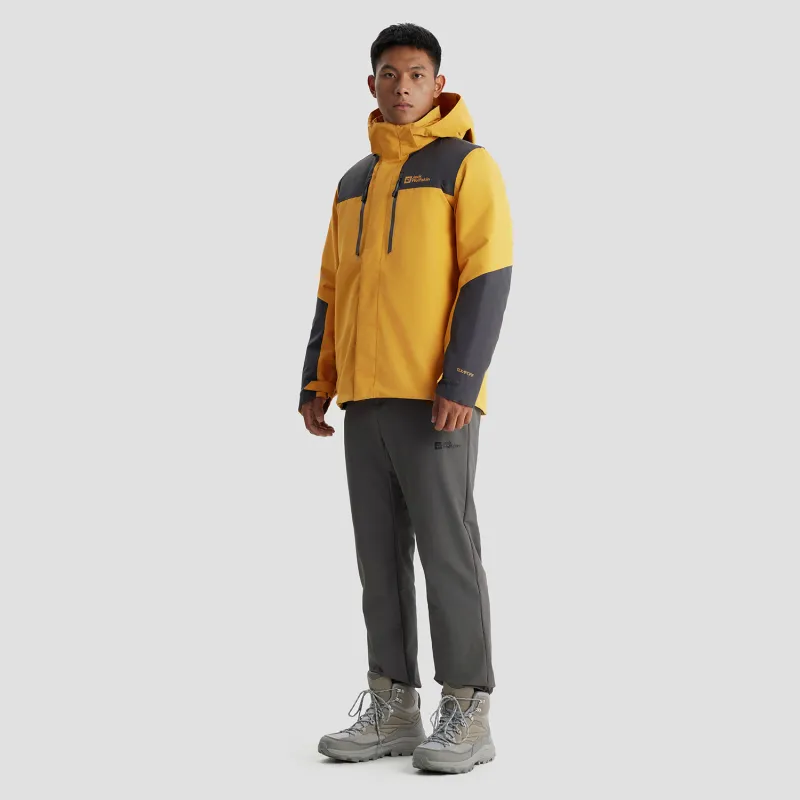 Jack Wolfskin City Outdoor Collection Jackets Coats Men's Floral Yellow-4