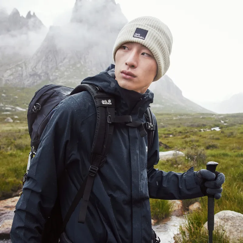 Jack Wolfskin Outdoor Hiking Waterproof And Windproof Windbreaker Jacket Men's-25