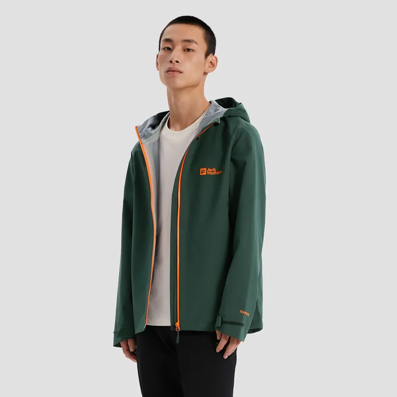 Jack Wolfskin Outdoor Hiking Waterproof, Windproof, Breathable, And Abrasion Resistant Windbreaker Jacket Men's-4