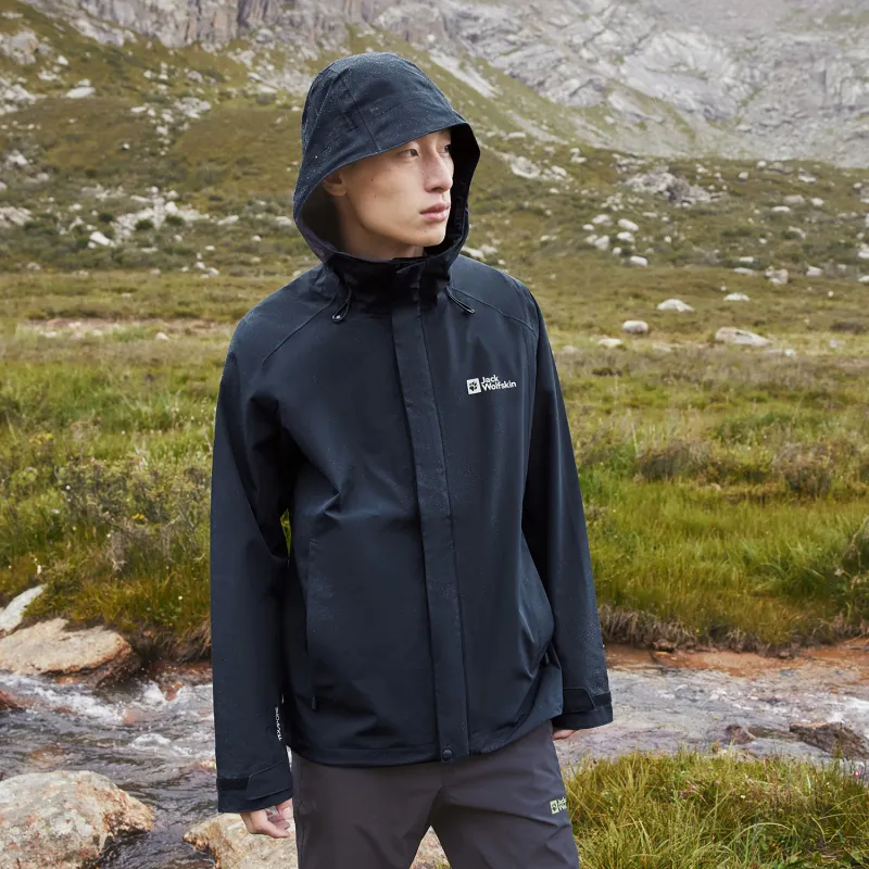 Jack Wolfskin Outdoor Hiking Waterproof And Windproof Windbreaker Jacket Men's-26