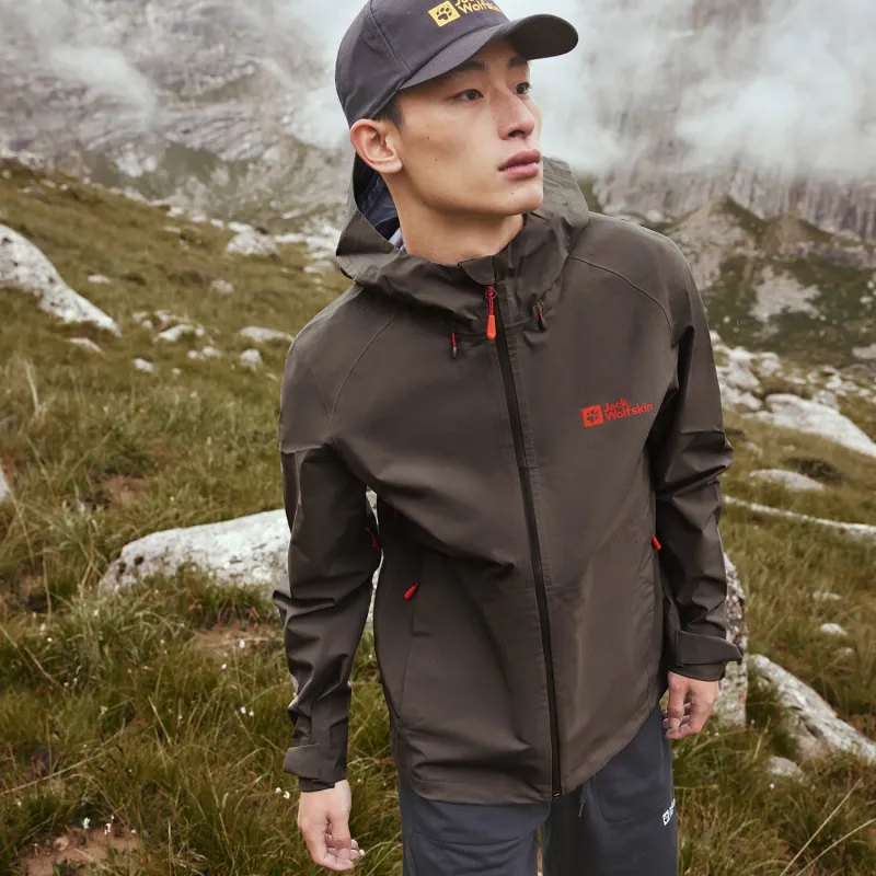 Jack Wolfskin Outdoor Hiking Waterproof, Windproof, Breathable, And Abrasion Resistant Windbreaker Jacket Men's-12