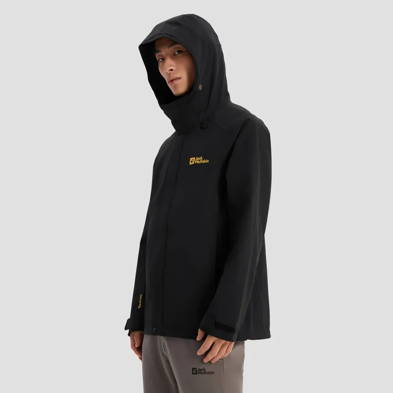 Jack Wolfskin Outdoor Hiking Waterproof And Windproof Windbreaker Jacket Men's-4