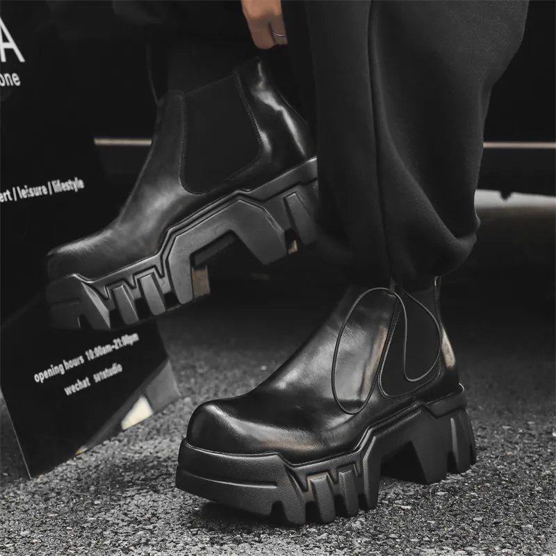 V05 Ankle Length Chelsea Boots Men's Black-8