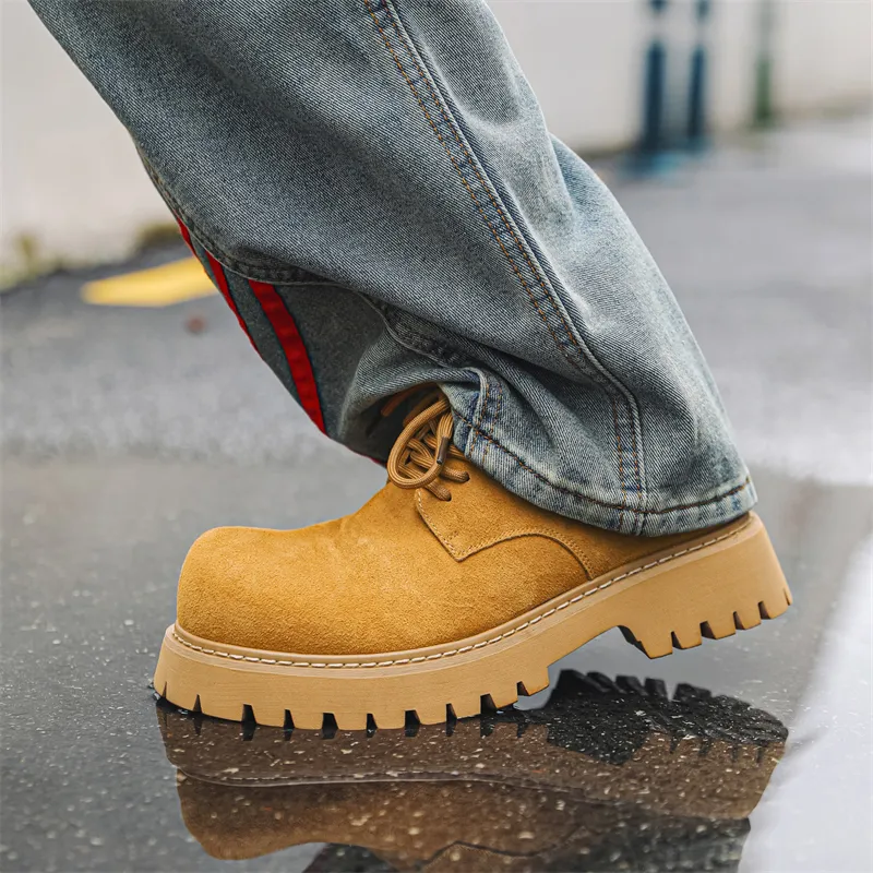 V05 Men's Casual Shoes Men Low Top Yellow-6