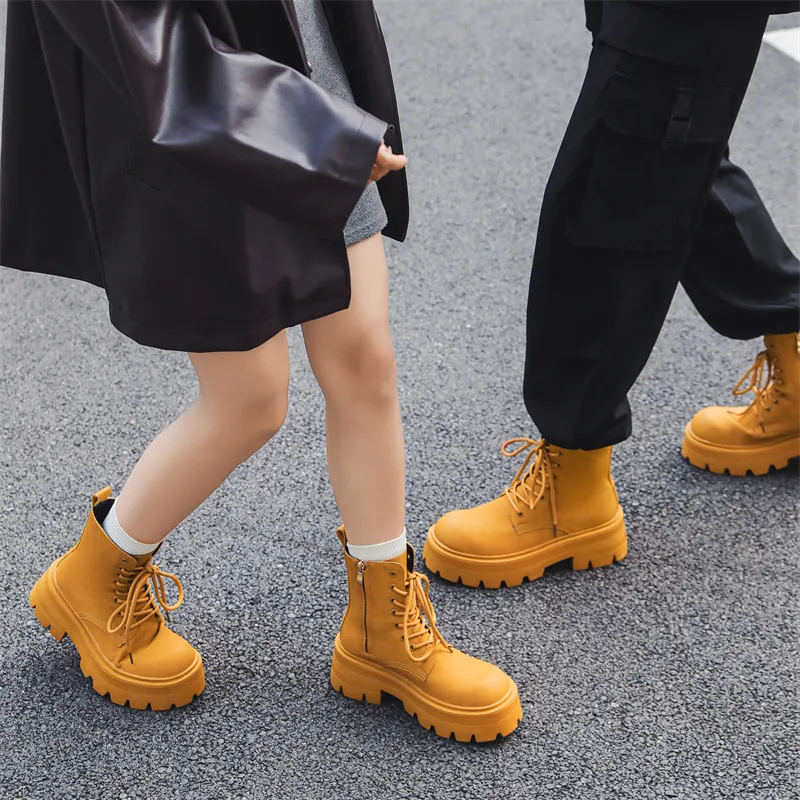 V05 Paris Platform Derby Martin Boots, Unisex Ankle Boots, British Style Big Head Biker Boots, Western High Top Shoes-28
