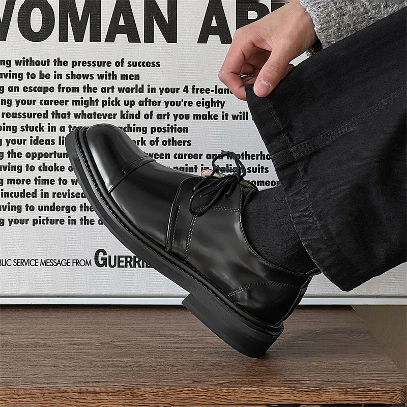 V05 Dress Shoes Men Low Top Black-3