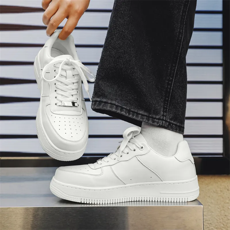 V05 Men's Casual Shoes White Skateboard Shoes Minimalist Style Pure White Shoes Versatile For Students-7