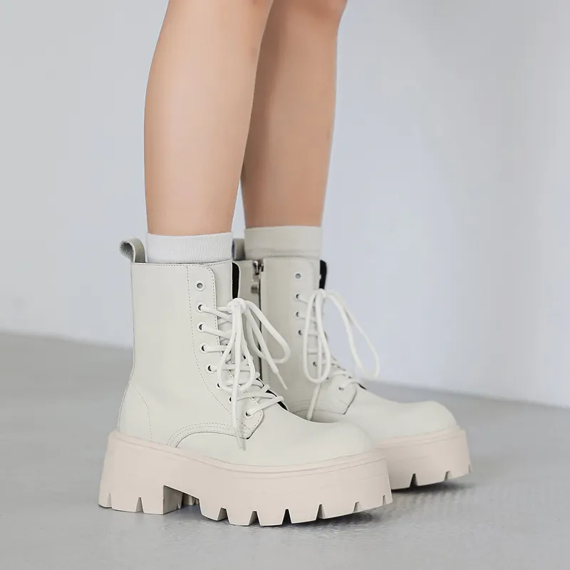 V05 Paris Platform Derby Martin Boots, Unisex Ankle Boots, British Style Big Head Biker Boots, Western High Top Shoes-26