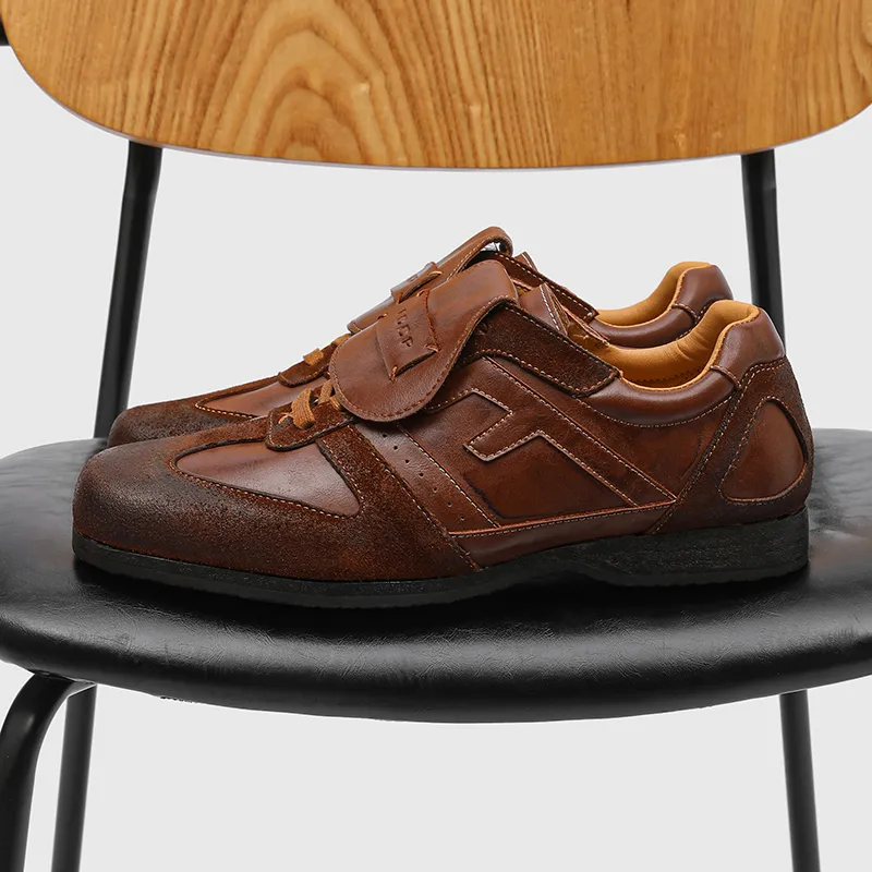 V05 Cushioning Height Increase Low Top Casual Shoes Unisex Brown-12