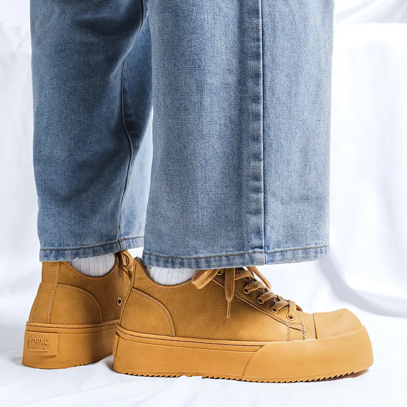 V05 Couple's Skateboard Shoes Preppy Style Trendy Versatile Casual Shoes Platform Height Increasing Low Top Shoes-6