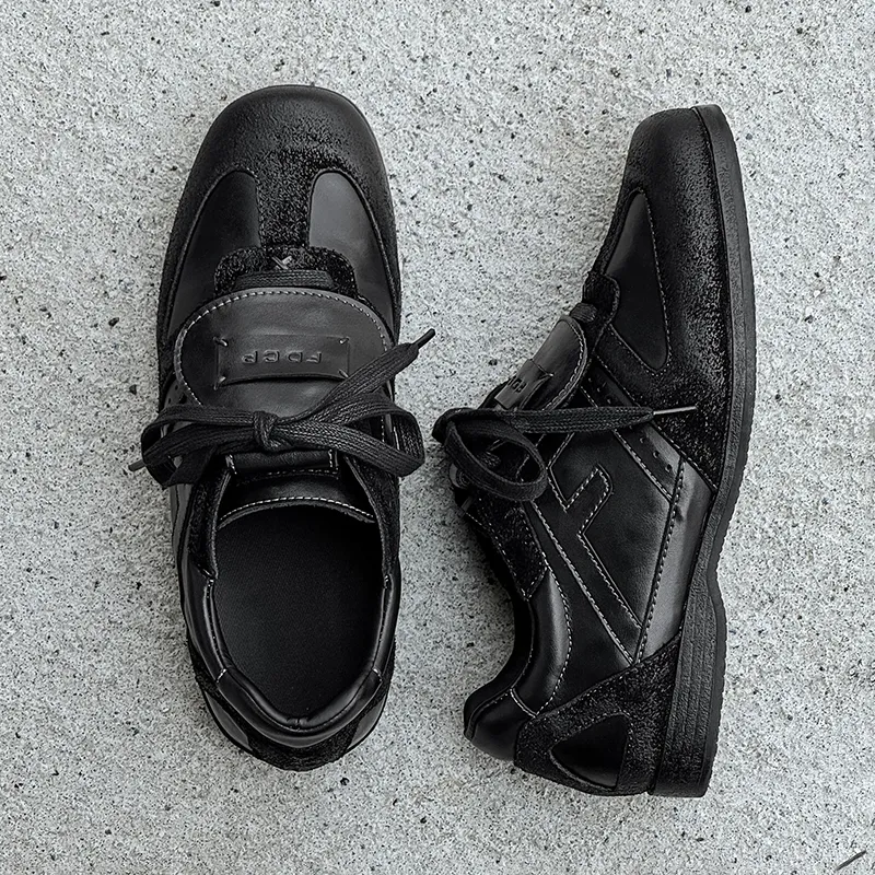 V05 Breathable Cushioning Height Increase Low Top Casual Shoes Unisex Black-5