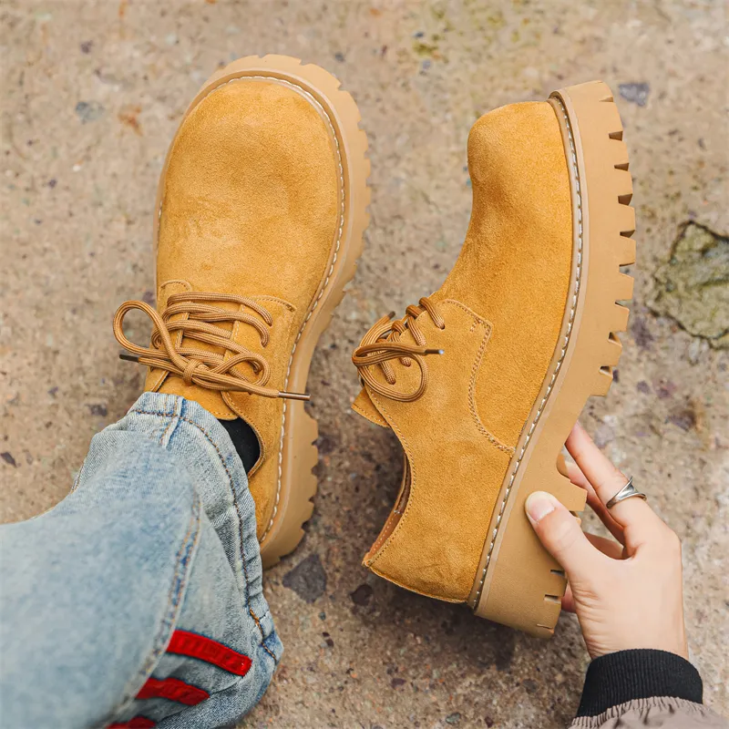 V05 Men's Casual Shoes Men Low Top Yellow-3