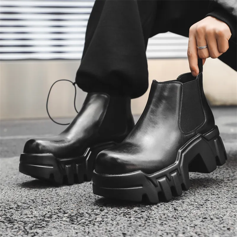 V05 Ankle Length Chelsea Boots Men's Black-1