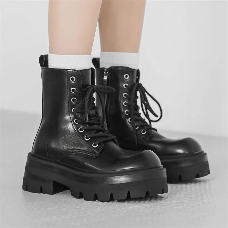 V05 Paris Platform Derby Martin Boots, Unisex Ankle Boots, British Style Big Head Biker Boots, Western High Top Shoes-19