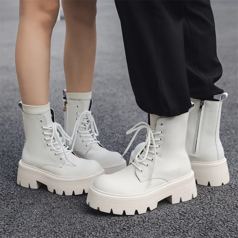 V05 Paris Platform Derby Martin Boots, Unisex Ankle Boots, British Style Big Head Biker Boots, Western High Top Shoes-6