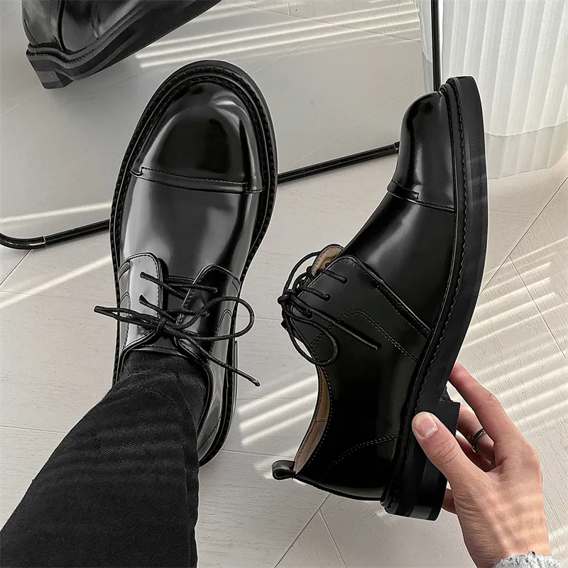 V05 Dress Shoes Men Low Top Black-2