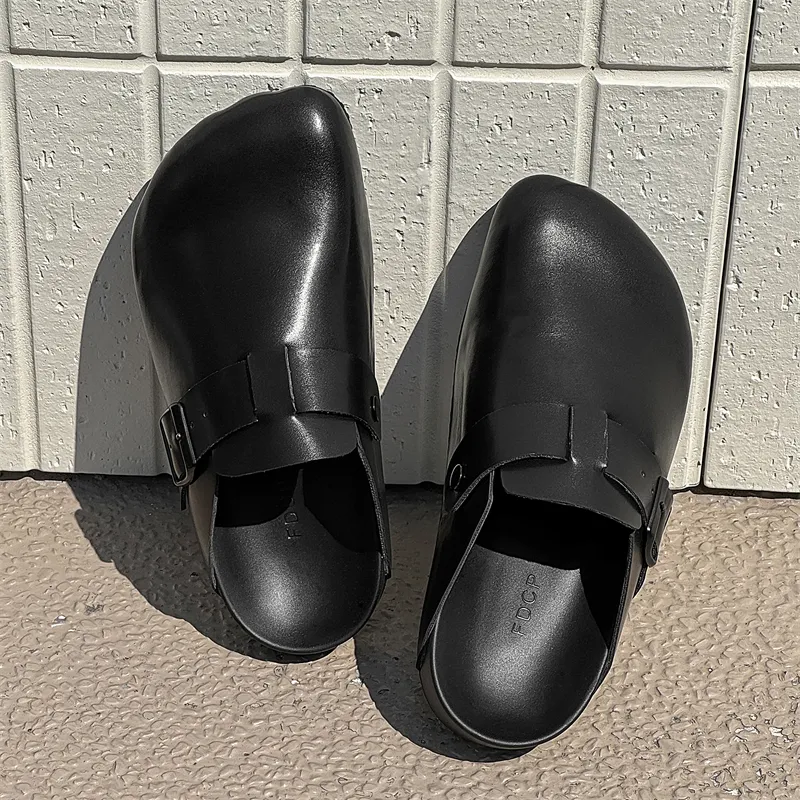 V05 Rubber Sole Slip Resistant Closed Toe Slippers Men's Black-6
