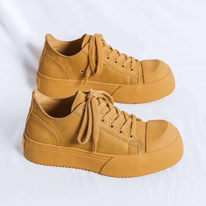 V05 Couple's Skateboard Shoes Preppy Style Trendy Versatile Casual Shoes Platform Height Increasing Low Top Shoes-8