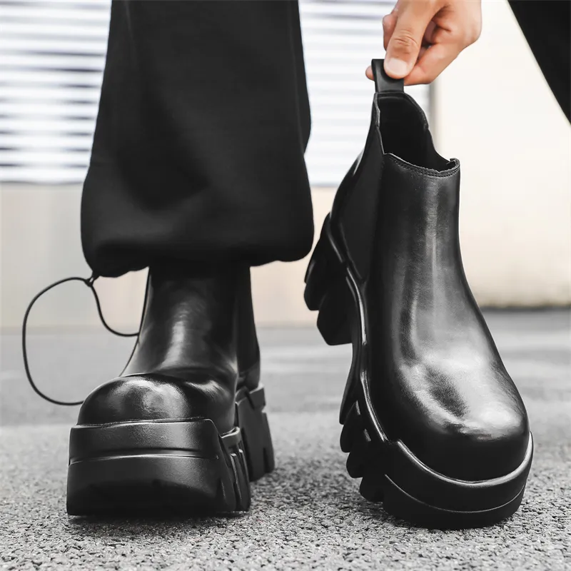 V05 Ankle Length Chelsea Boots Men's Black-2