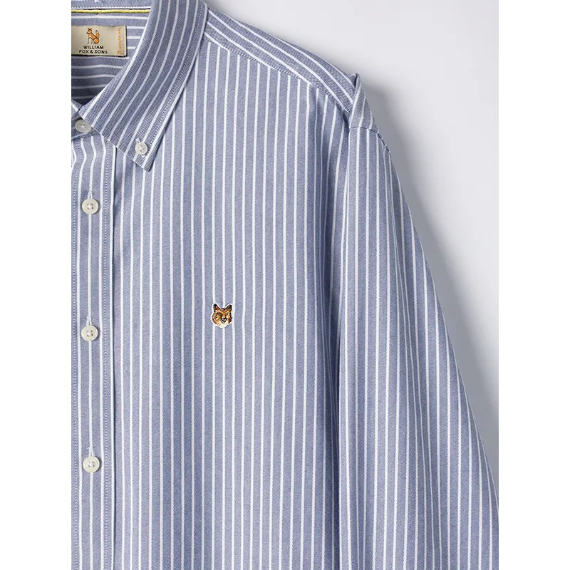 WILLIAM FOX&SONS Shirt Unisex Blue And Gray Stripes-2