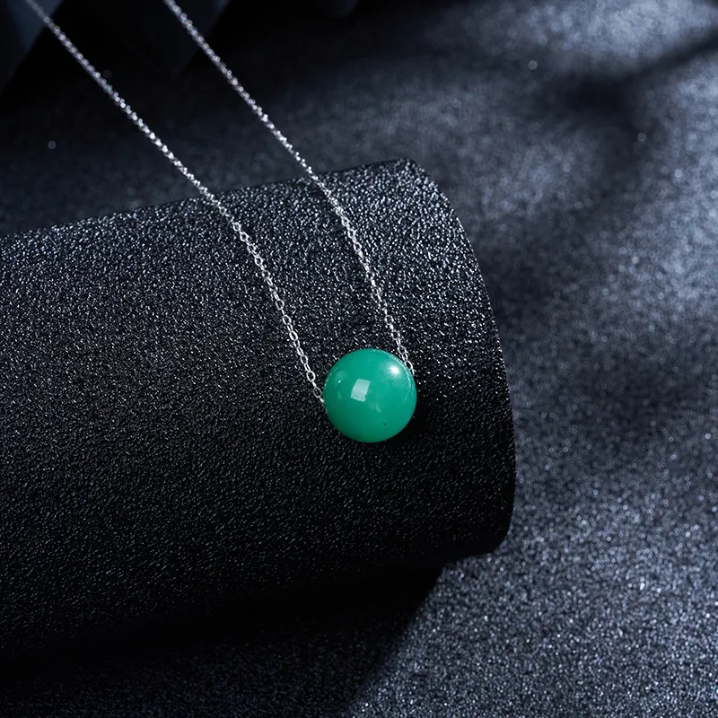 LOVING Natural African Emerald Jade Necklaces Unisex-4