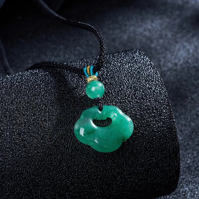 LOVING Natural African Emerald Jade Necklaces Unisex-4