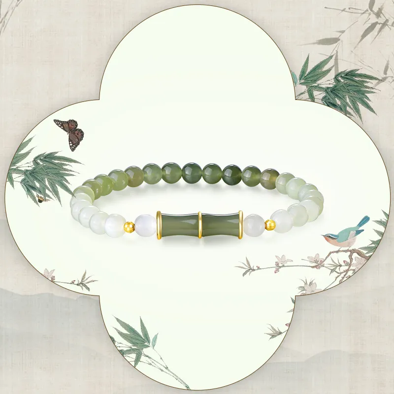 LOVING Hetian Jade Bracelets Pale Greenish White Jade Women's-6