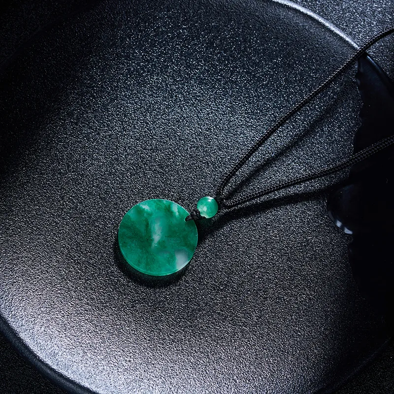 LOVING Natural African Emerald Necklaces Unisex-4