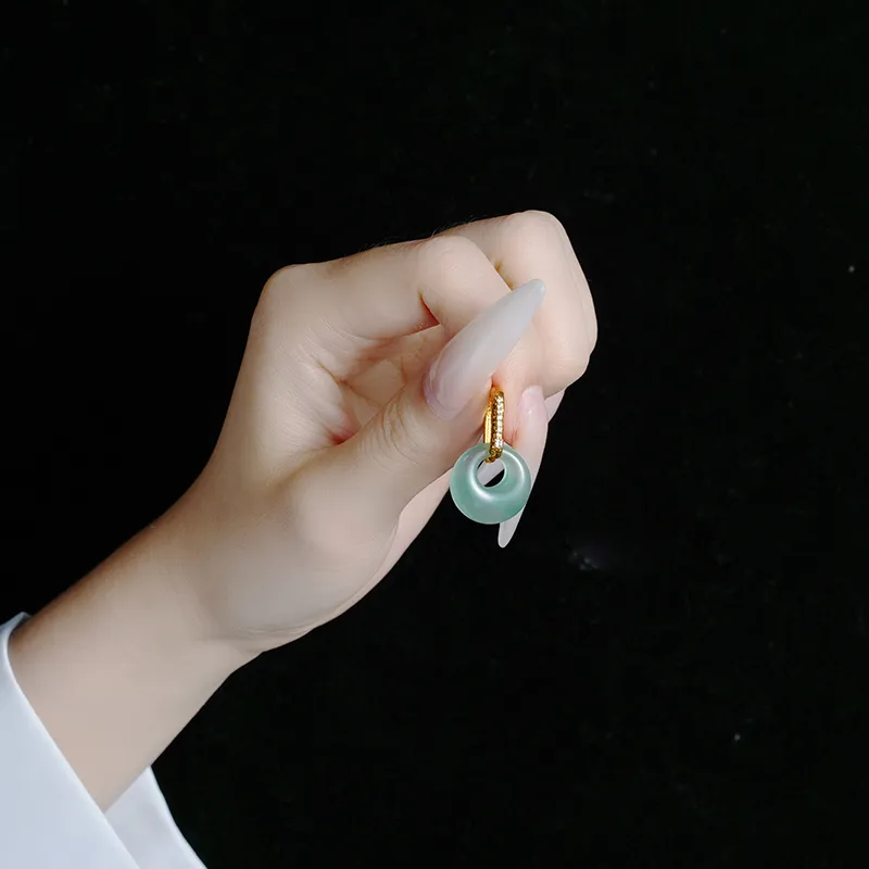 LOVING African Emerald Jade Earrings Women's-2