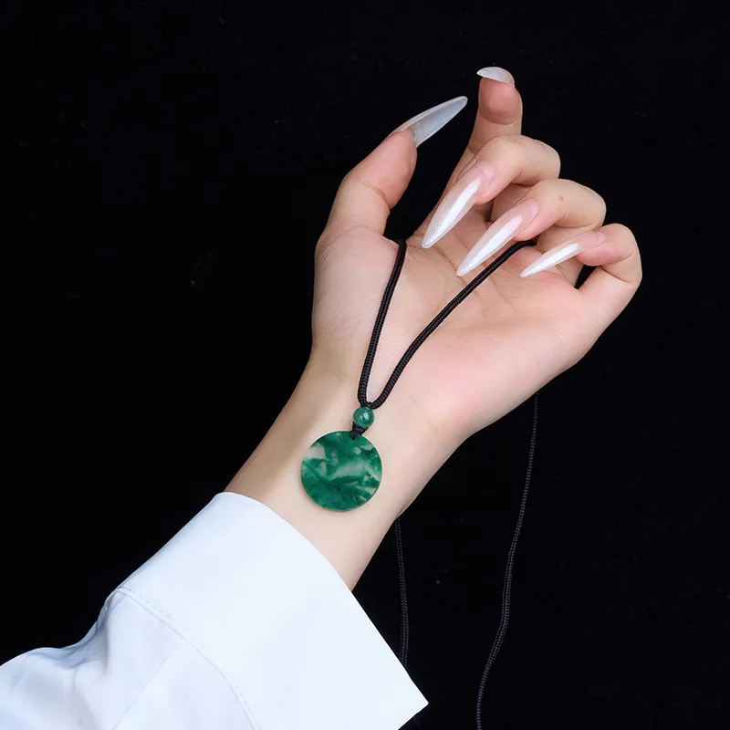 LOVING Natural African Emerald Necklaces Unisex-3