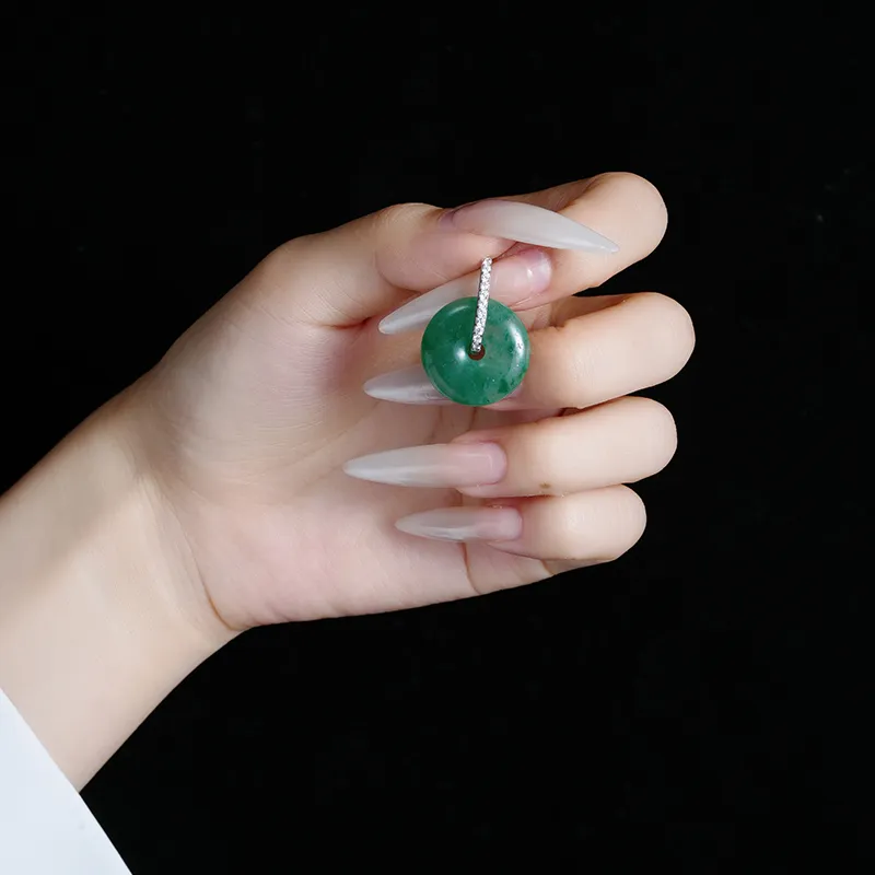 LOVING African Emerald Jade Earrings Women's-2