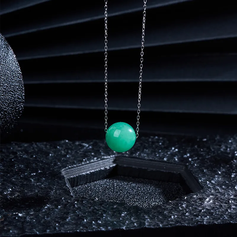 LOVING Natural African Emerald Jade Necklaces Unisex-2