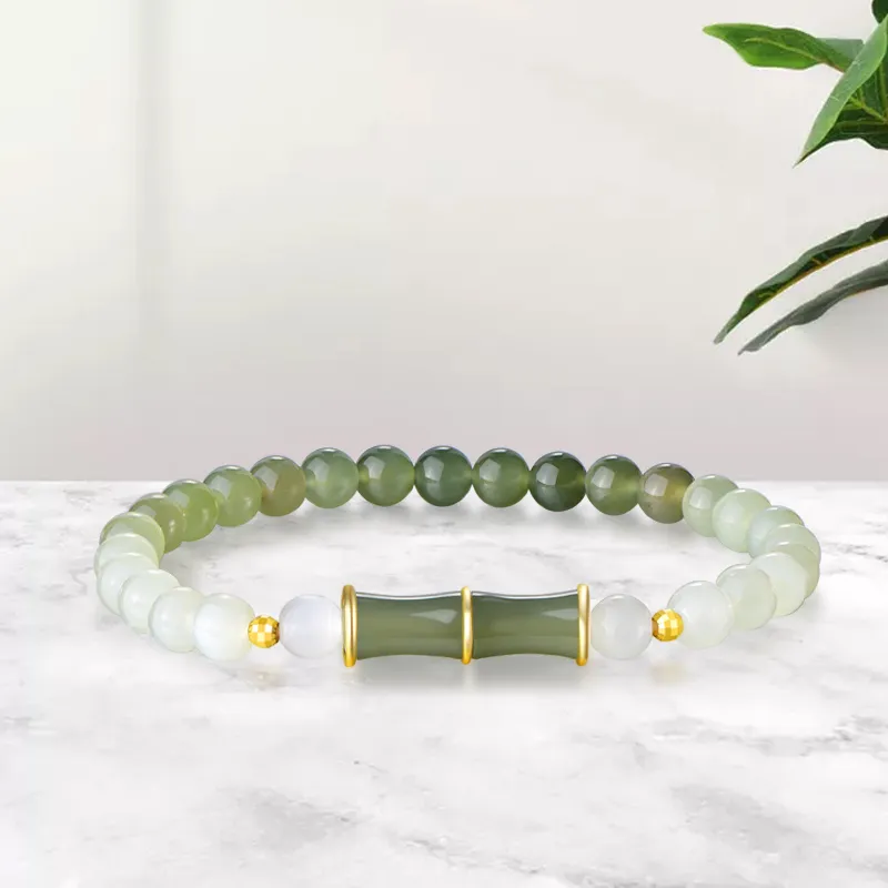LOVING Hetian Jade Bracelets Pale Greenish White Jade Women's-5