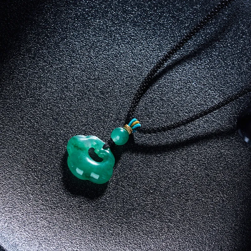 LOVING Natural African Emerald Jade Necklaces Unisex-1