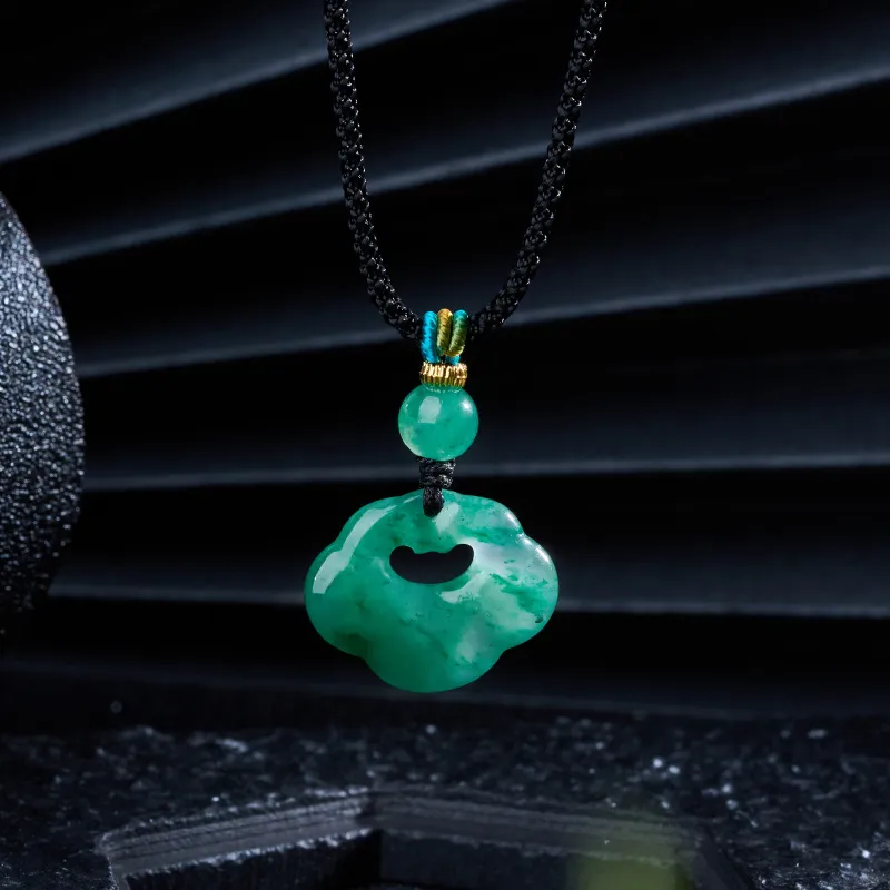 LOVING Natural African Emerald Jade Necklaces Unisex-3