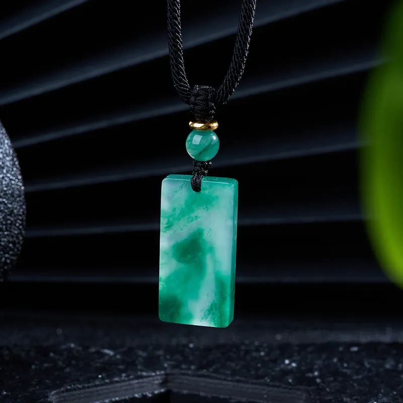 LOVING Natural African Emerald Necklaces Unisex-3
