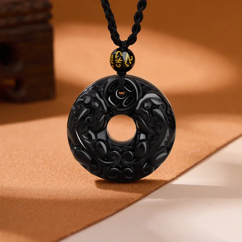 Lao Feng Xiang Chalcedony Jade Necklaces Unisex-1