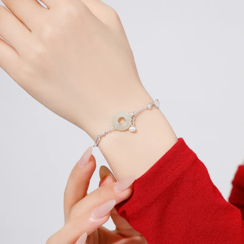 Lao Feng Xiang Bracelets Green Jade Women's-5