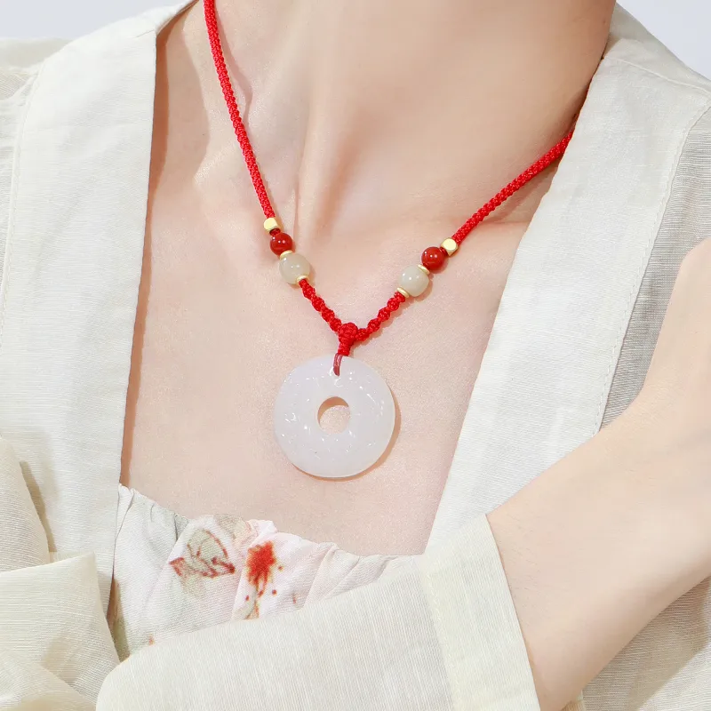 Lao Feng Xiang Chalcedony Necklaces Unisex-4