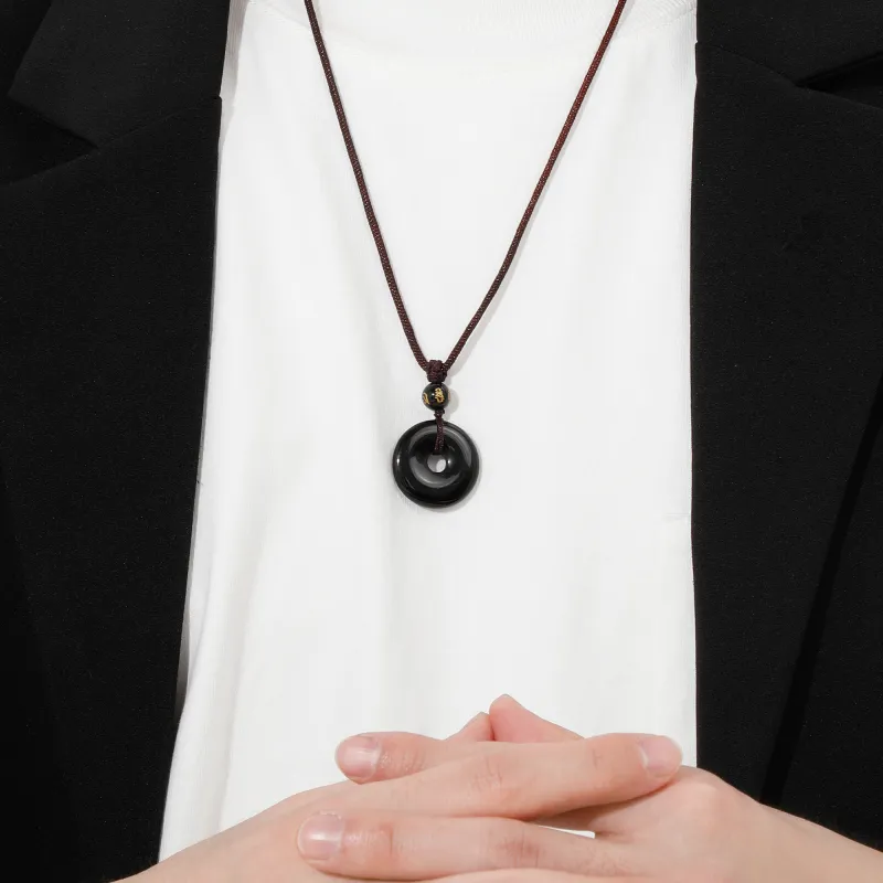 Lao Feng Xiang Agate Necklaces Unisex-5