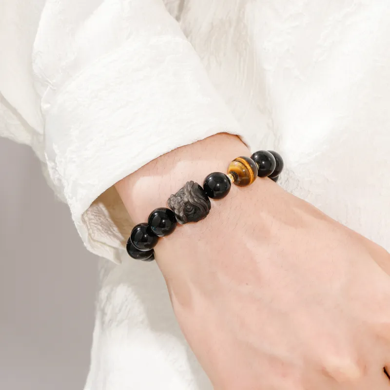 Lao Feng Xiang Obsidian Bracelets Men's-7