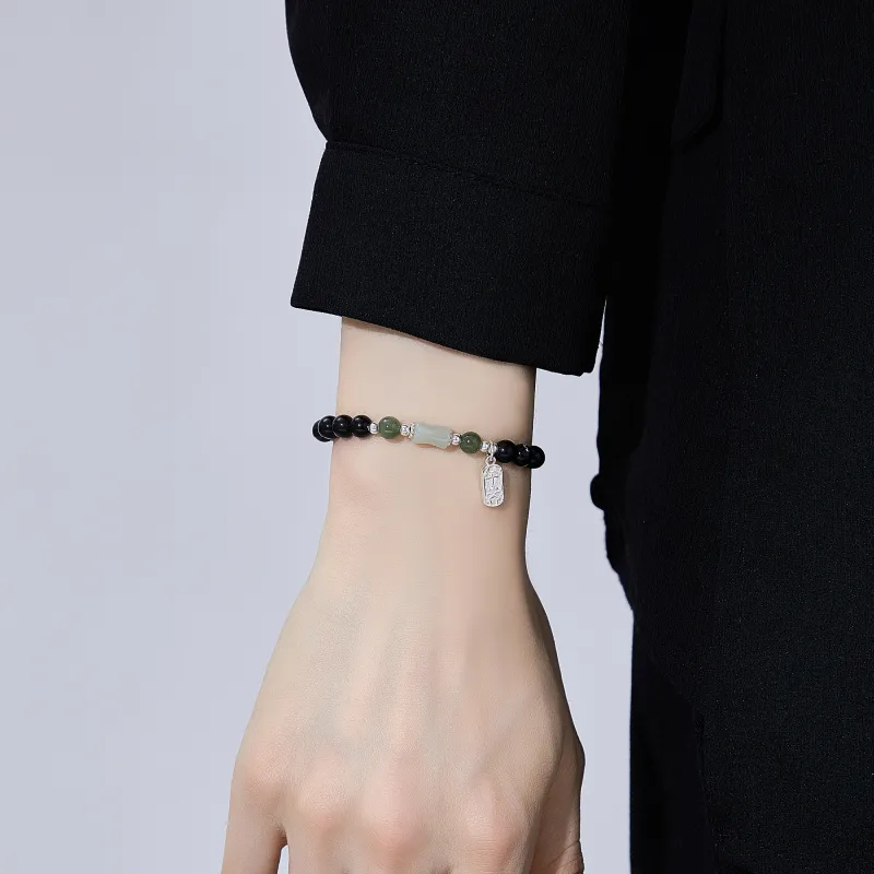 Lao Feng Xiang Hetian Jade Bracelets Green Jade Unisex-9