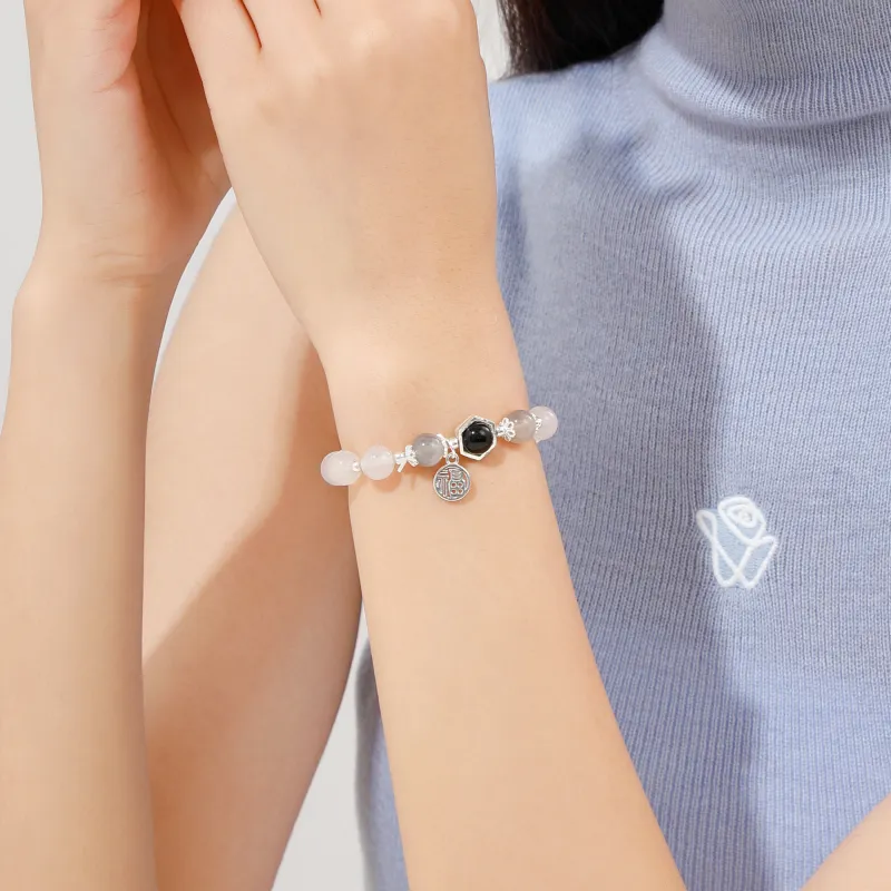 Lao Feng Xiang Obsidian Jade Bracelets Unisex-9