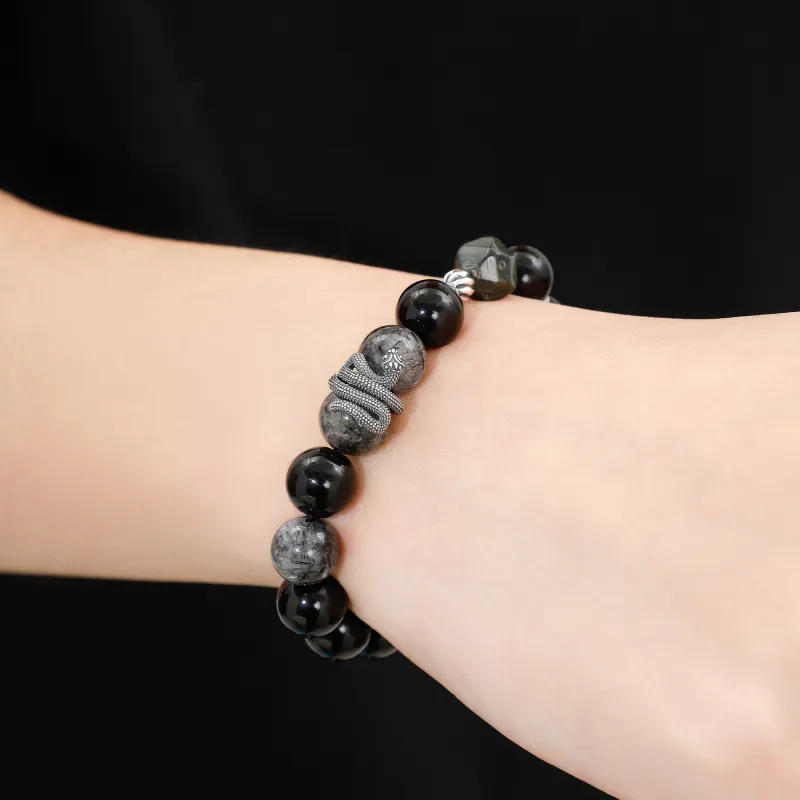 Lao Feng Xiang Obsidian Bracelets Men's-5
